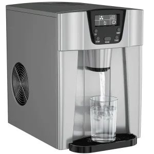 2-in-1 Countertop Ice Maker Water Dispenser, 36 lbs/24H, Black