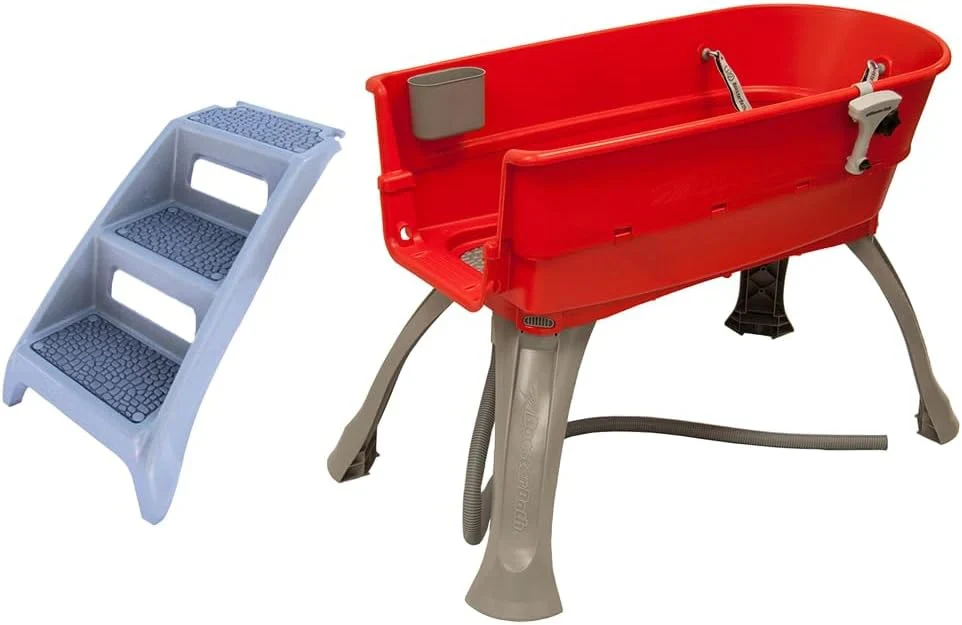 Booster Bath Large Elevated Pet Bathing Tub With Teal Steps Combo - 45 in x 21.25 in x 15 in - Image 3
