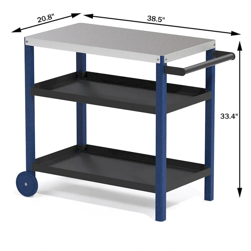 Portable Kitchen Island Grill Cart for Patios - Image 16