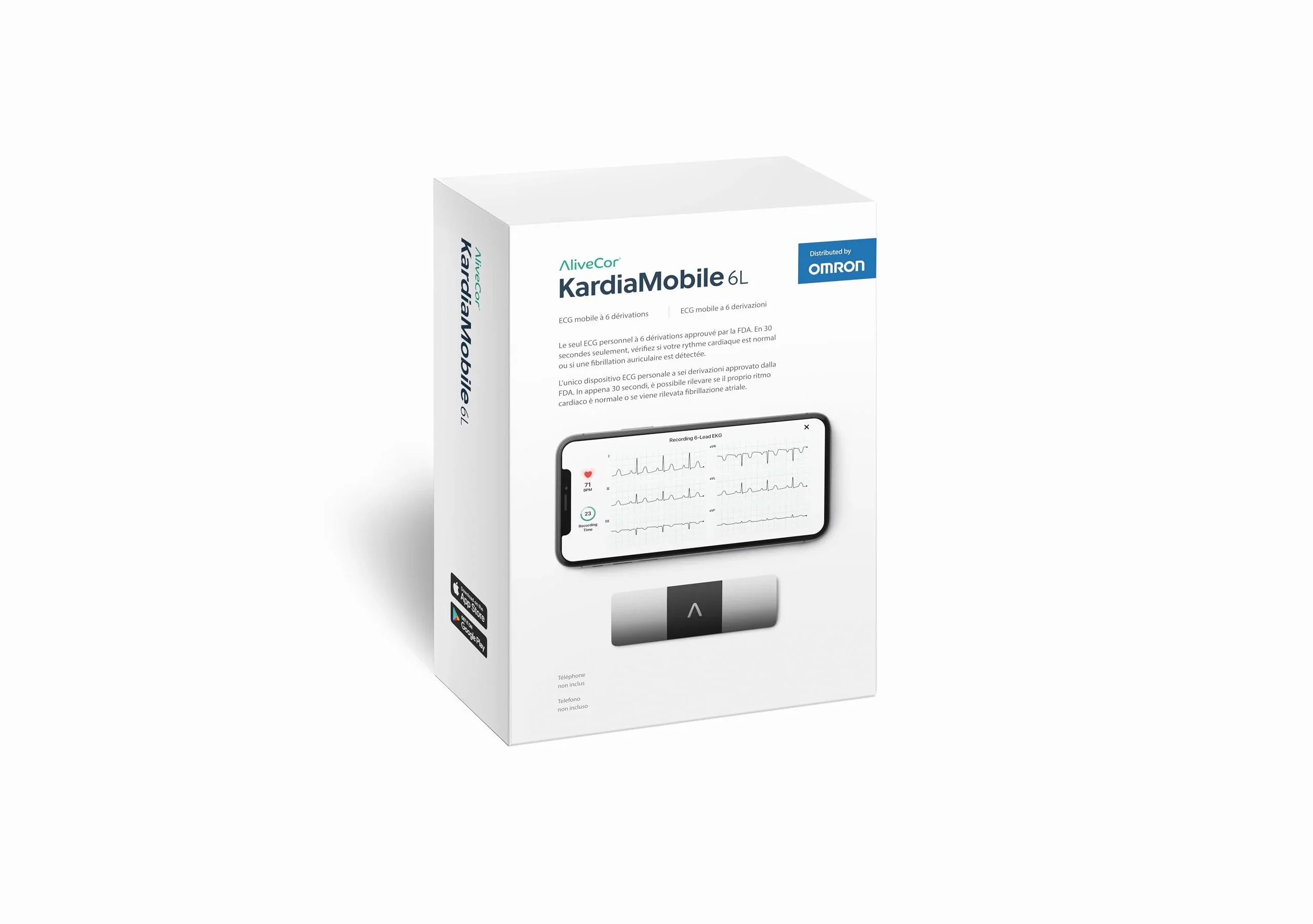 AliveCor KardiaMobile 6L Personal EKG Monitor, Black - KM-6L-E - Image 2