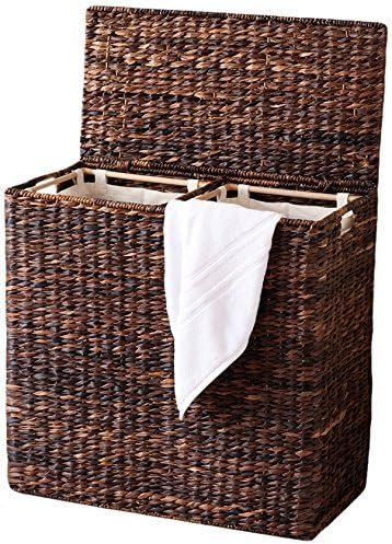 Sofia + Sam Oversized Divided Seagrass Hamper With 2 Canvas Liners, 28 x 14 x 27 Inches - 4602 - Image 2