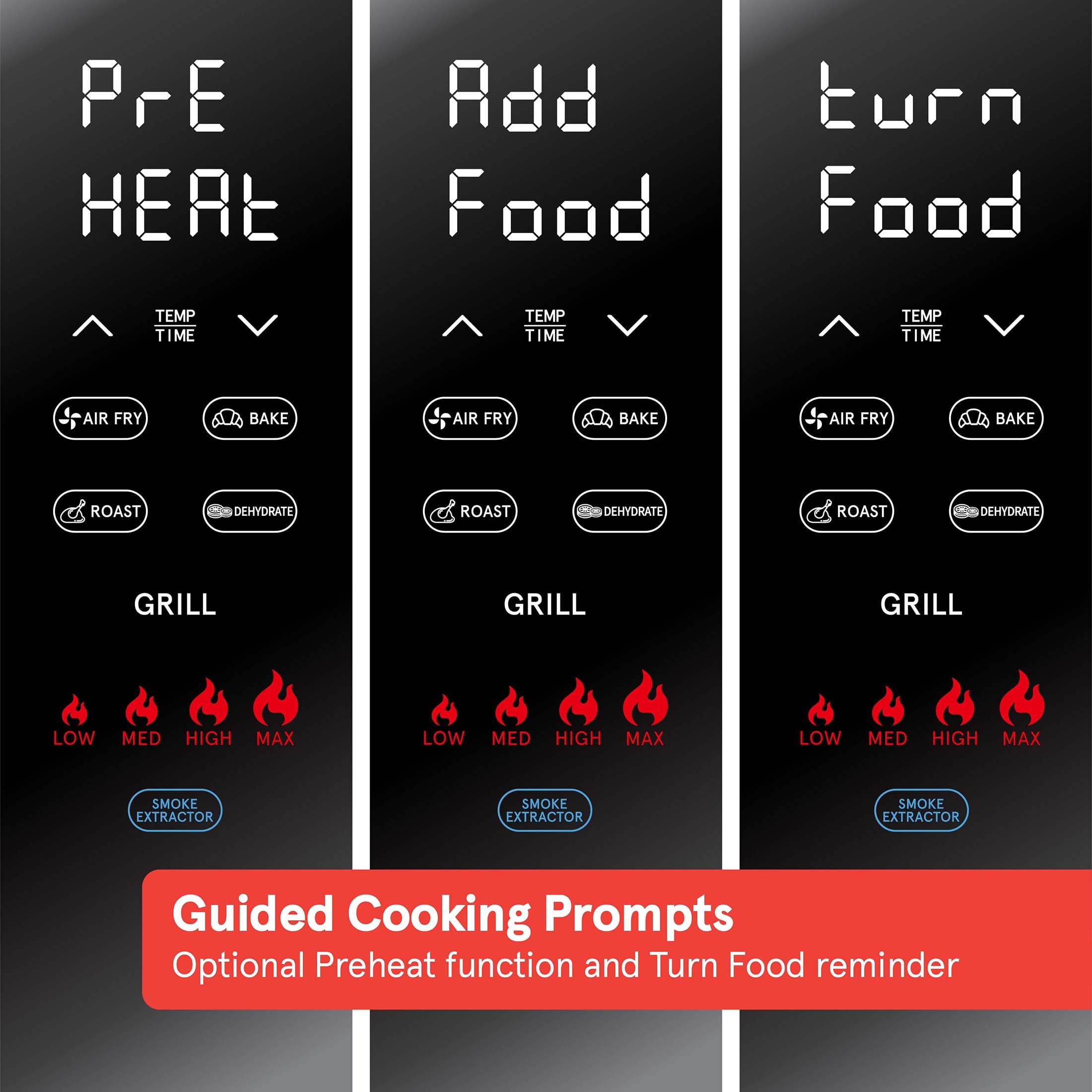 FoodStation Indoor Smokeless Grill with Guided Cooking. Black - Image 6