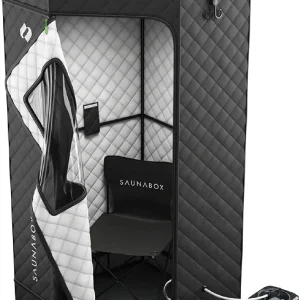 SAUNABOX Personal Steam Sauna Tent With Chair Mat And Case - SmartSteam Kit Pro