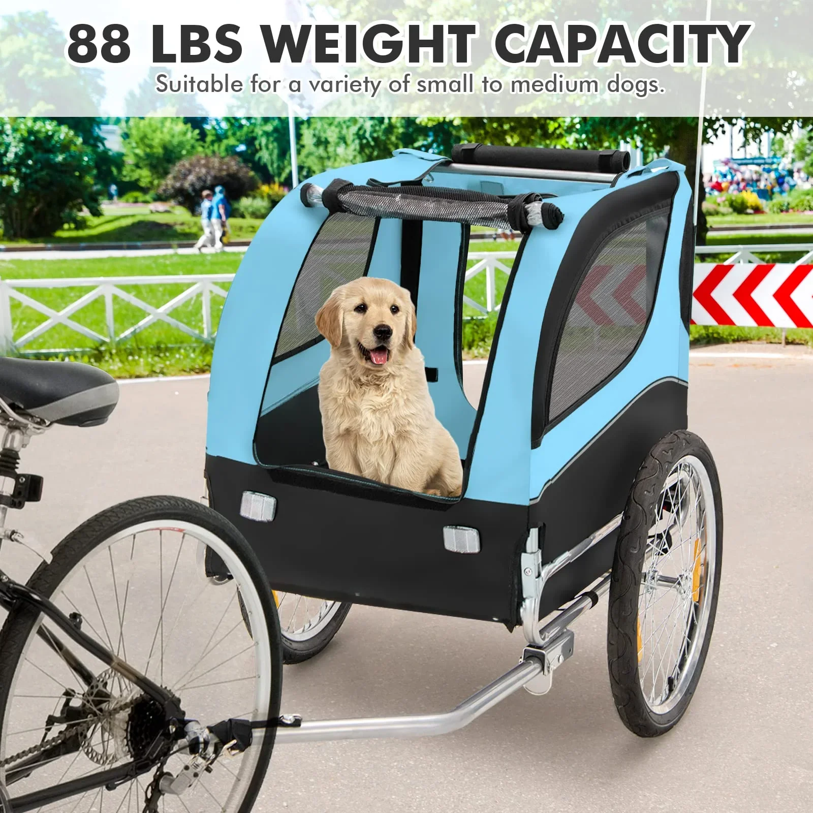 Pet Bike Trailer Holds 40kg Bicycle Trailer for Small & Medium-Sized Dogs - Image 6