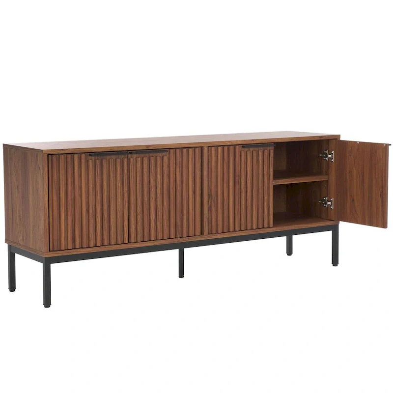 SAFAVIEH Deandra 4-Door Media Stand for Entertainment - Accommodates Up to 65-Inch Flat Screen TV - Dimensions: 60.8" W x 17.7" D x 24.6" H - Image 14
