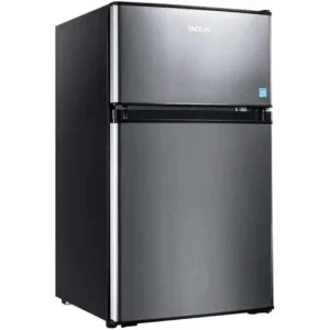 3.1 Cu. Ft. 2-Door Compact Refrigerator With Freezer, LED Light And Crisper Drawer