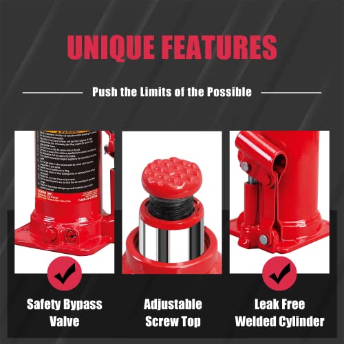 Torin T90413 Big Red Hydraulic Bottle Jack with Carrying Case, 4 Ton (8,000 lb) Capacity - Image 6