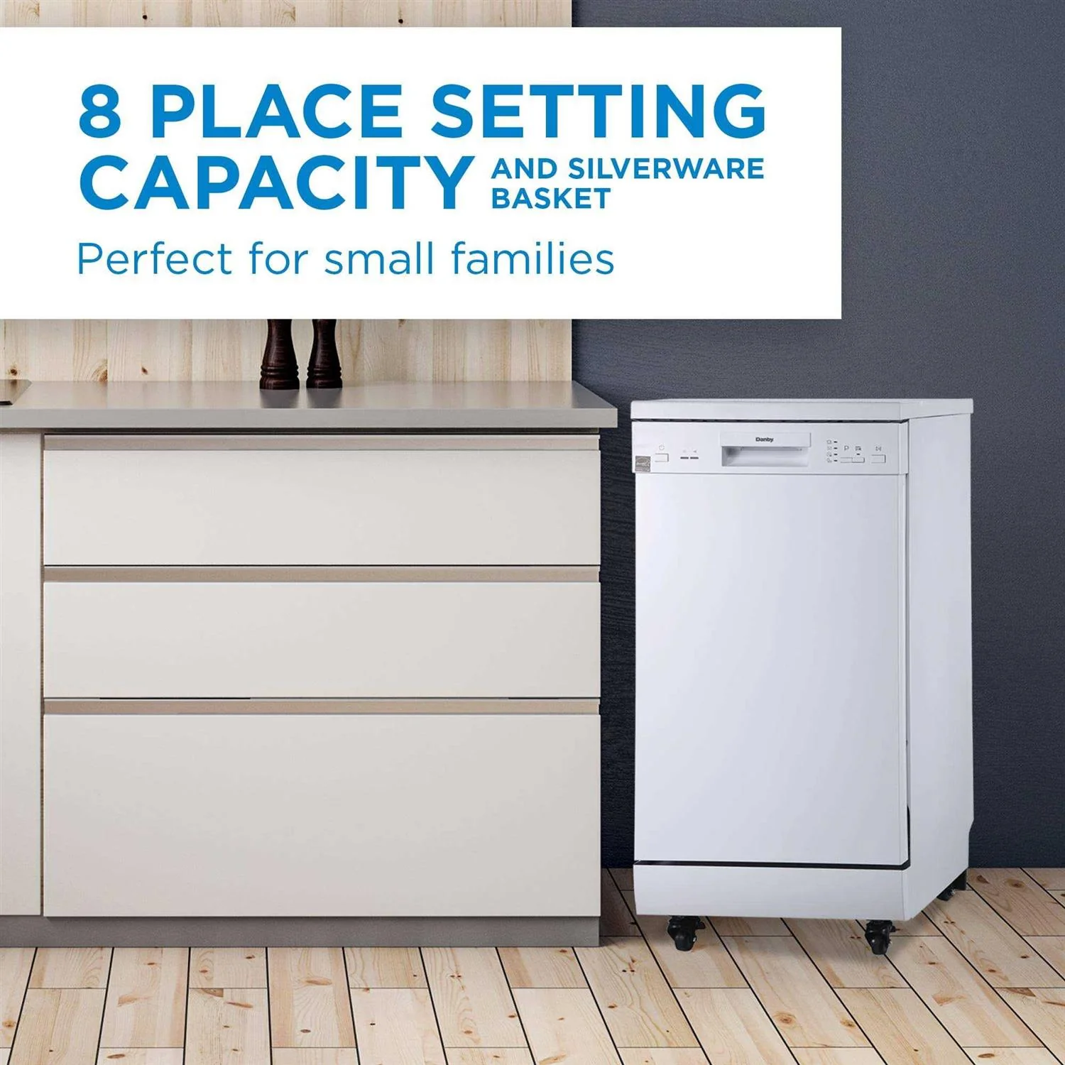 Danby 18 in Portable Dishwasher, 8 Place Settings - DDW1805EWP - Image 5
