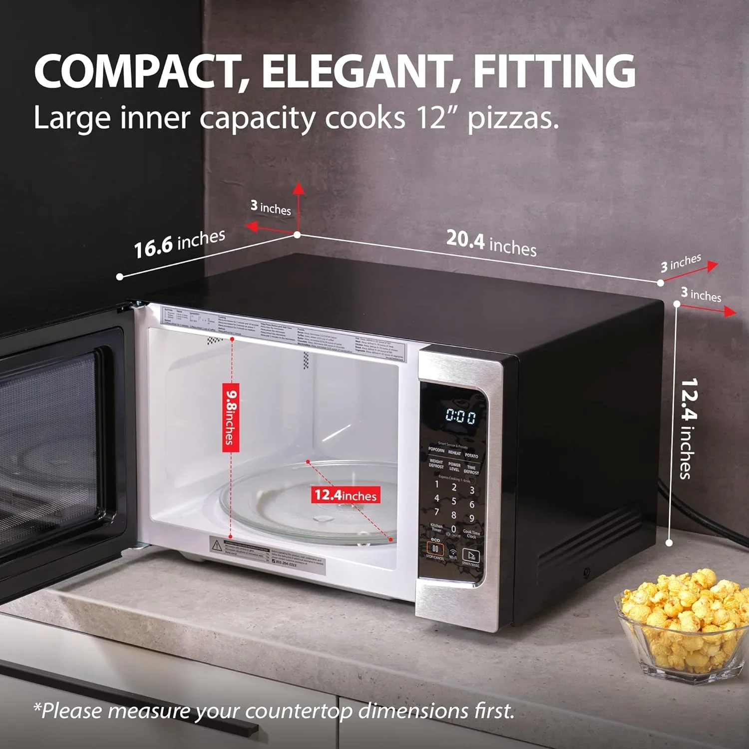 TOSHIBA 4-in-1 Countertop Microwave Oven, 1.5 Cu Ft, 1000W, Silver - ML-EC42P(SS) - Image 10