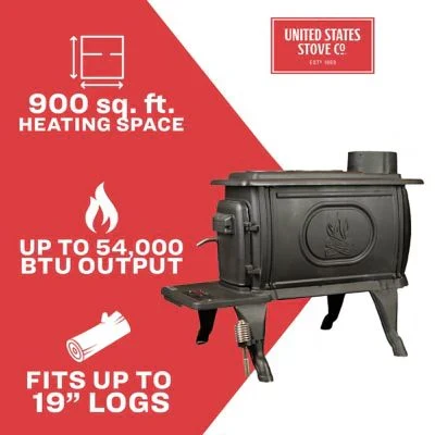 Logwood Cast Iron Wood Stove, 900 Sq. Ft., 54,000 BTUs - Image 3