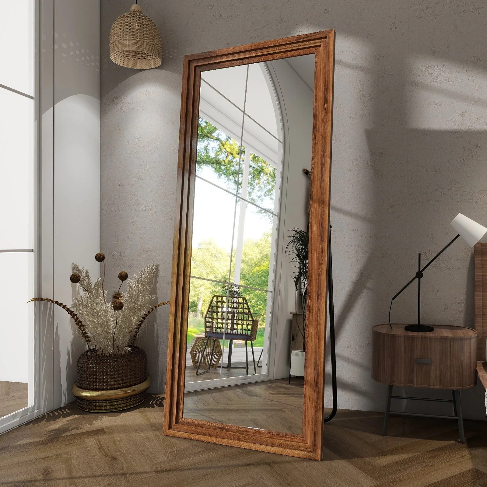 BEAUTYPEAK Full Length Floor Mirror With Stand, 64 x 21 in, Retro White - Image 16