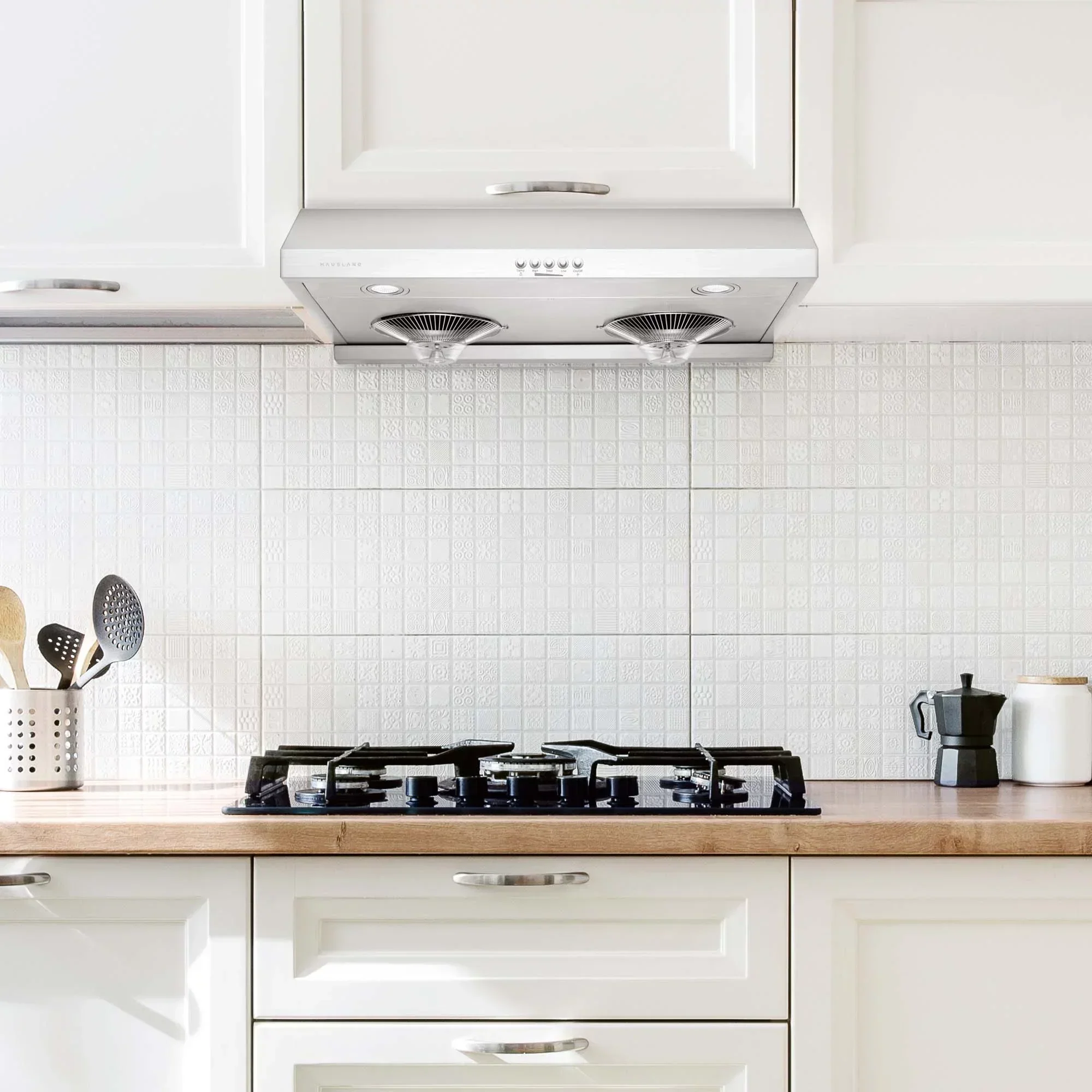 Hauslane Under Cabinet Range Hood 30-inch Full Stainless Steel, Fits 6 Inch Round Ducts - C100 - Image 2