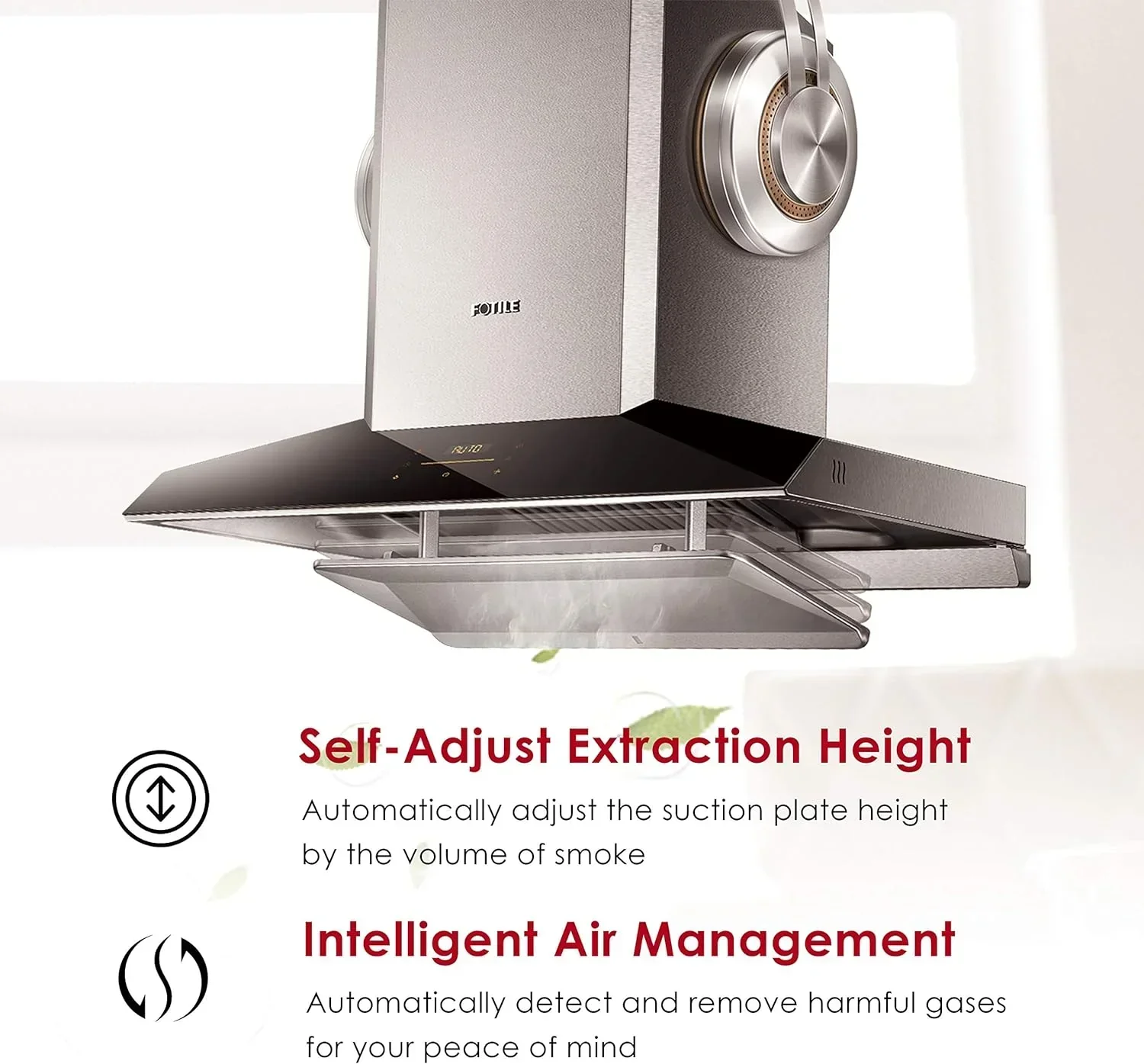 FOTILE Wall Mount Range Hood, 36 in. 1100 CFM, 2 LED Lights, Stainless Steel - Perimeter Vent Series - Image 4