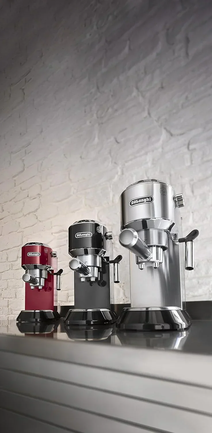 De'Longhi Dedica Espresso Machine With Manual Milk Frother, 1 Liters, Silver - EC680M - Image 2