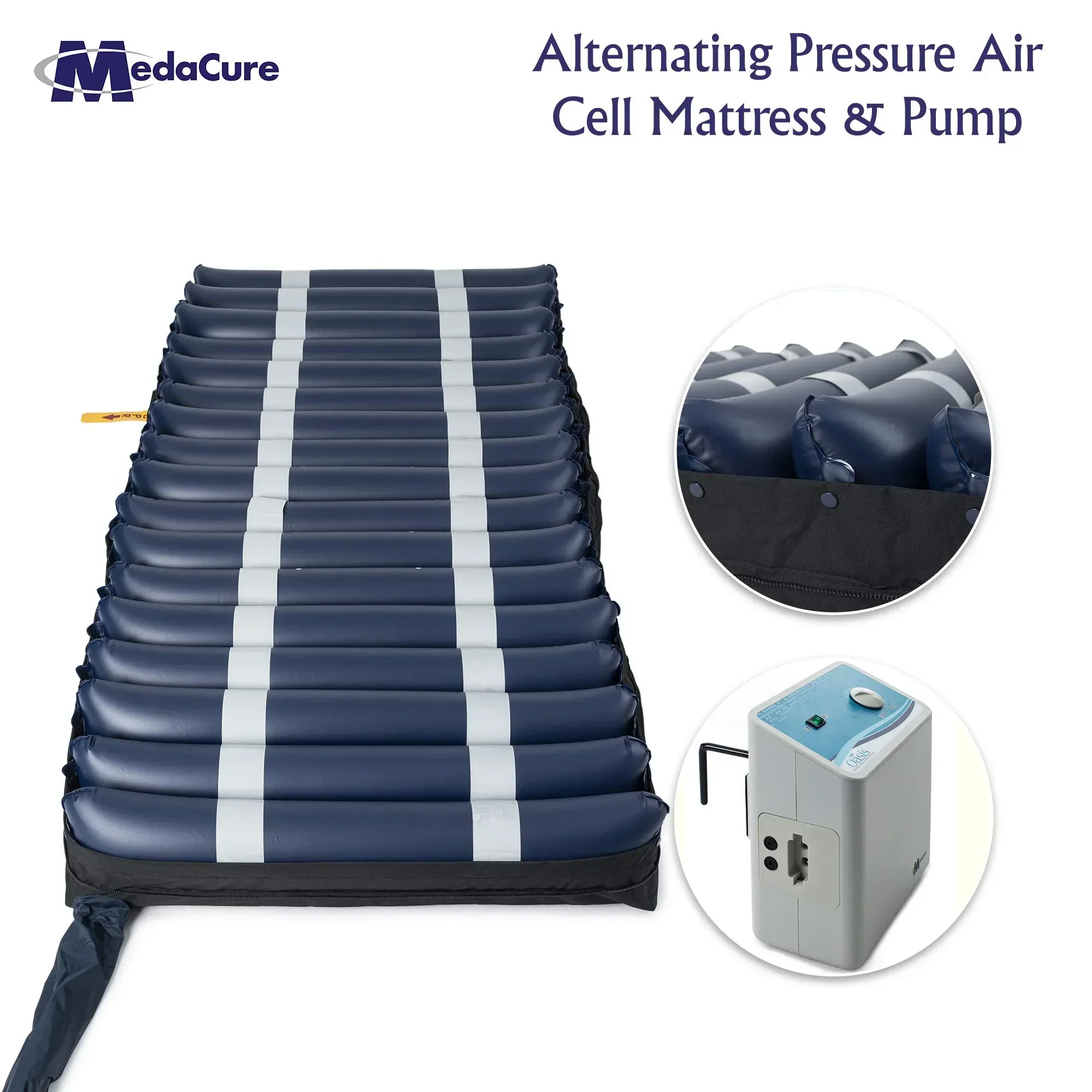 Medacure Alternating Pressure Air Mattress For Hospital Beds, 80 x 36 x 8 in, Twin - Pump Included - Image 2