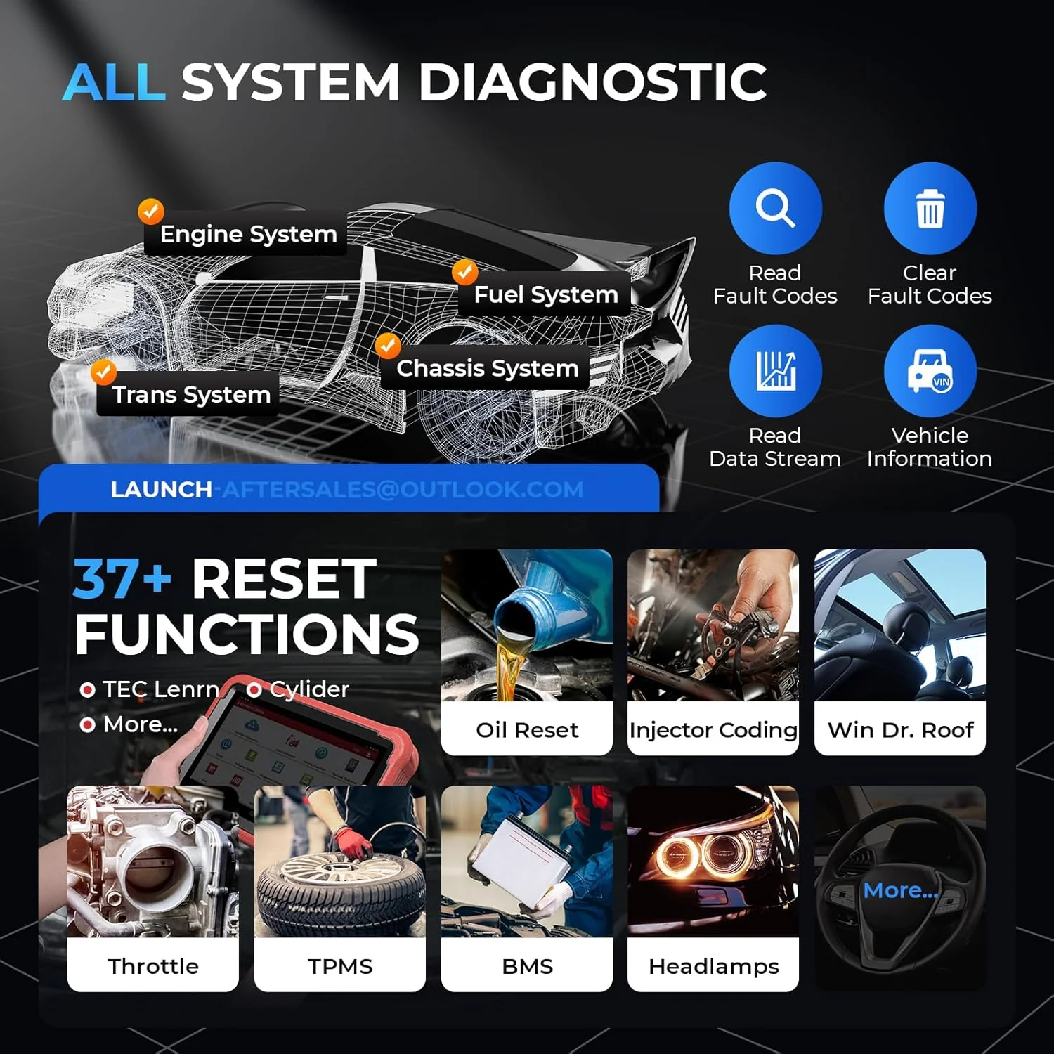 LAUNCH X431 V+ 5.0 Scan Tool with 2025 CANFD Connector, 37 Reset & OE-Level Diagnostics - Image 3