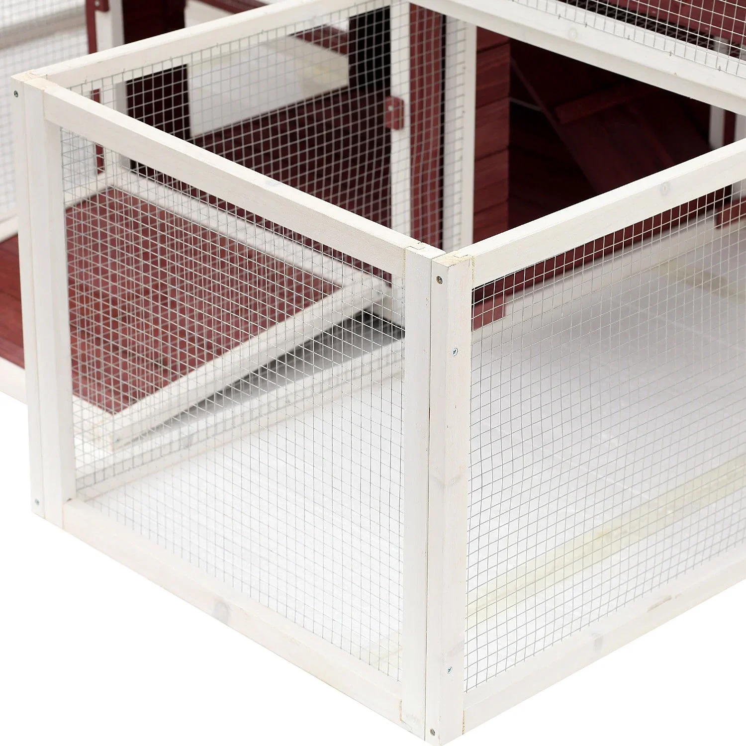 Pawhut Wooden Backyard Chicken Coop With Nesting Box And Run, 114in - Image 7