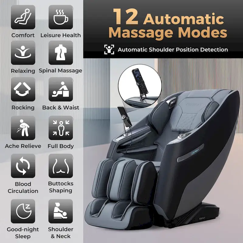 Costway Zero Gravity SL Track Full Body Massage Chair With Waist Heating - Image 5