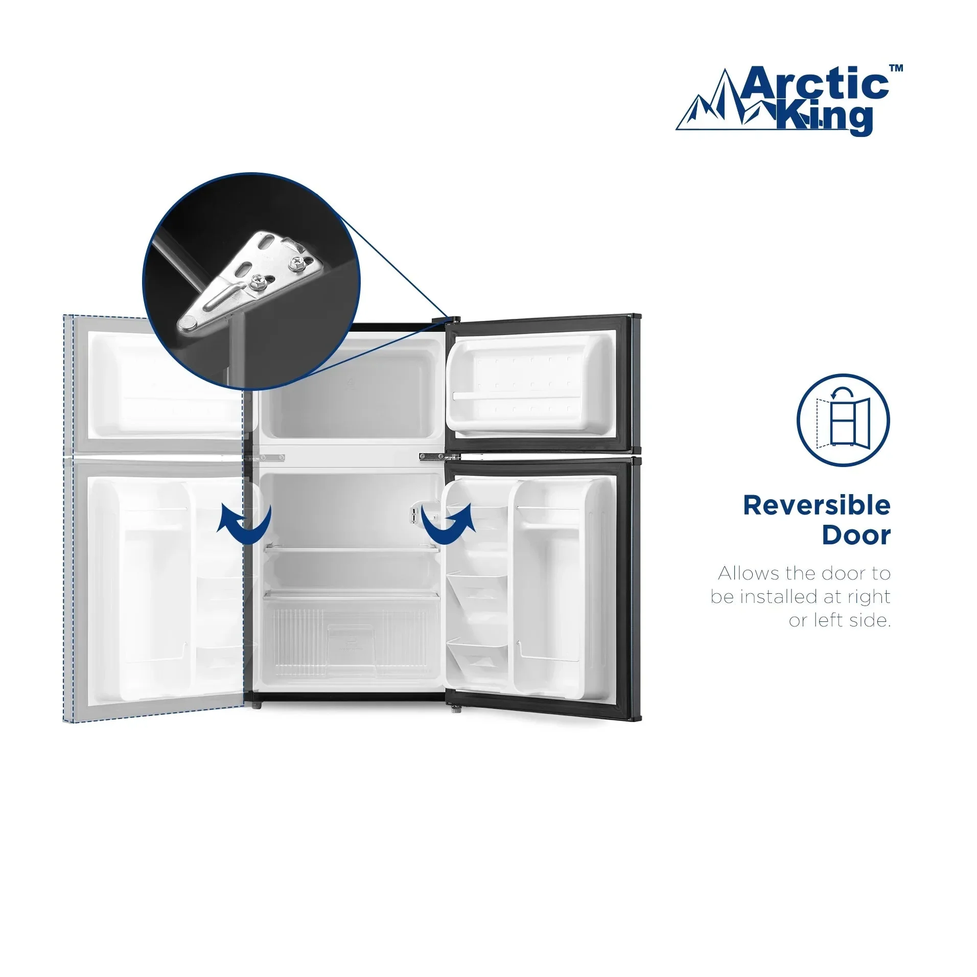 Arctic King Two-Door Mini Fridge With Freezer, 3.2 Cu. Ft., Stainless Steel - Image 12