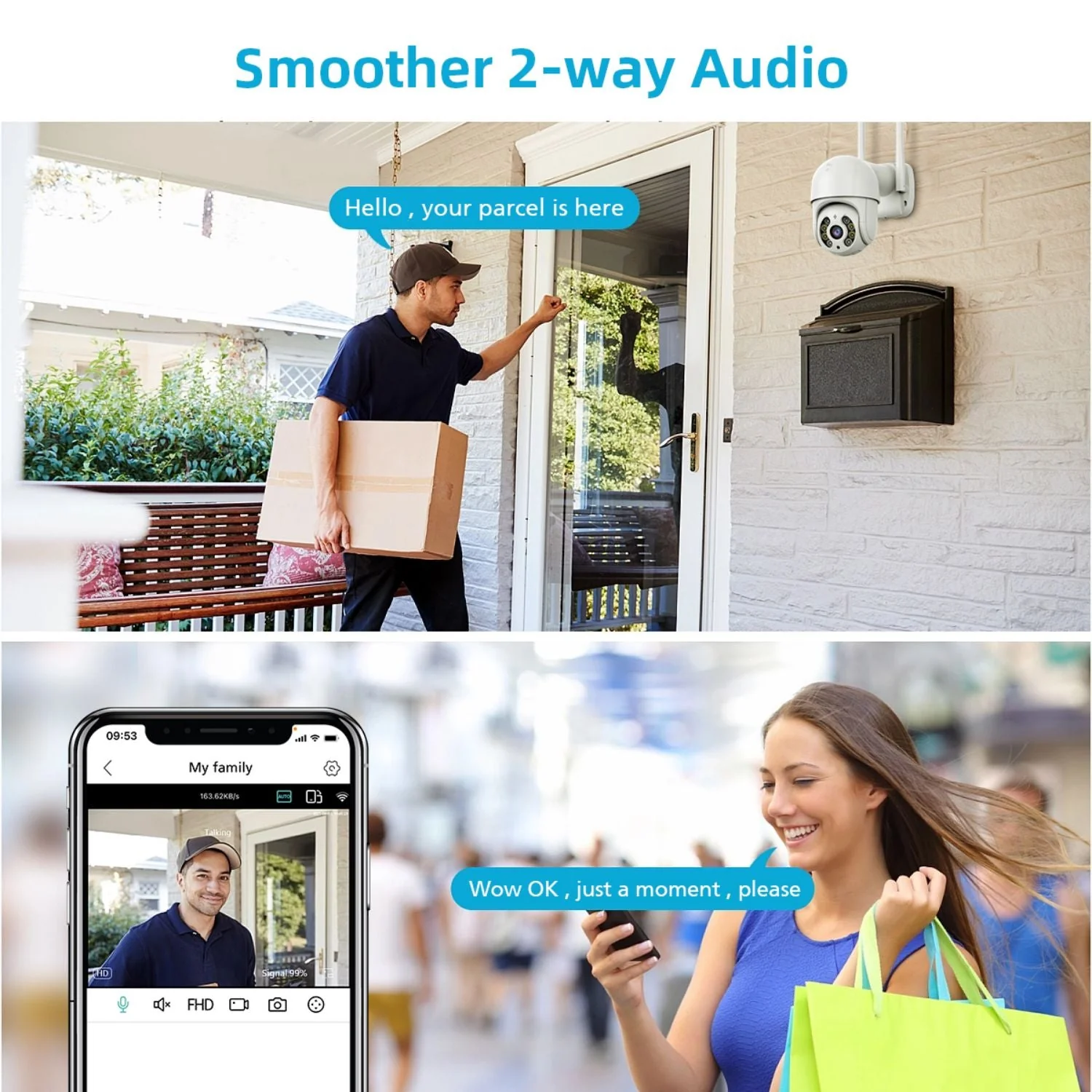 A8 White PTZ 1080P Smart Security Camera - Image 8