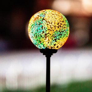 Better Homes & Gardens Solar Powered Green Mosaic Glass Gazing Stake Light