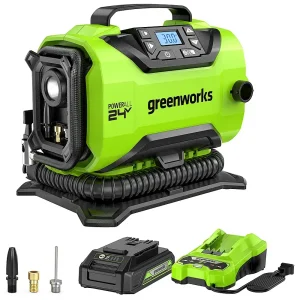 24 Volt Battery Powered 160-PSI Inflator with 2.0 Ah USB-C Battery & Charger - Green