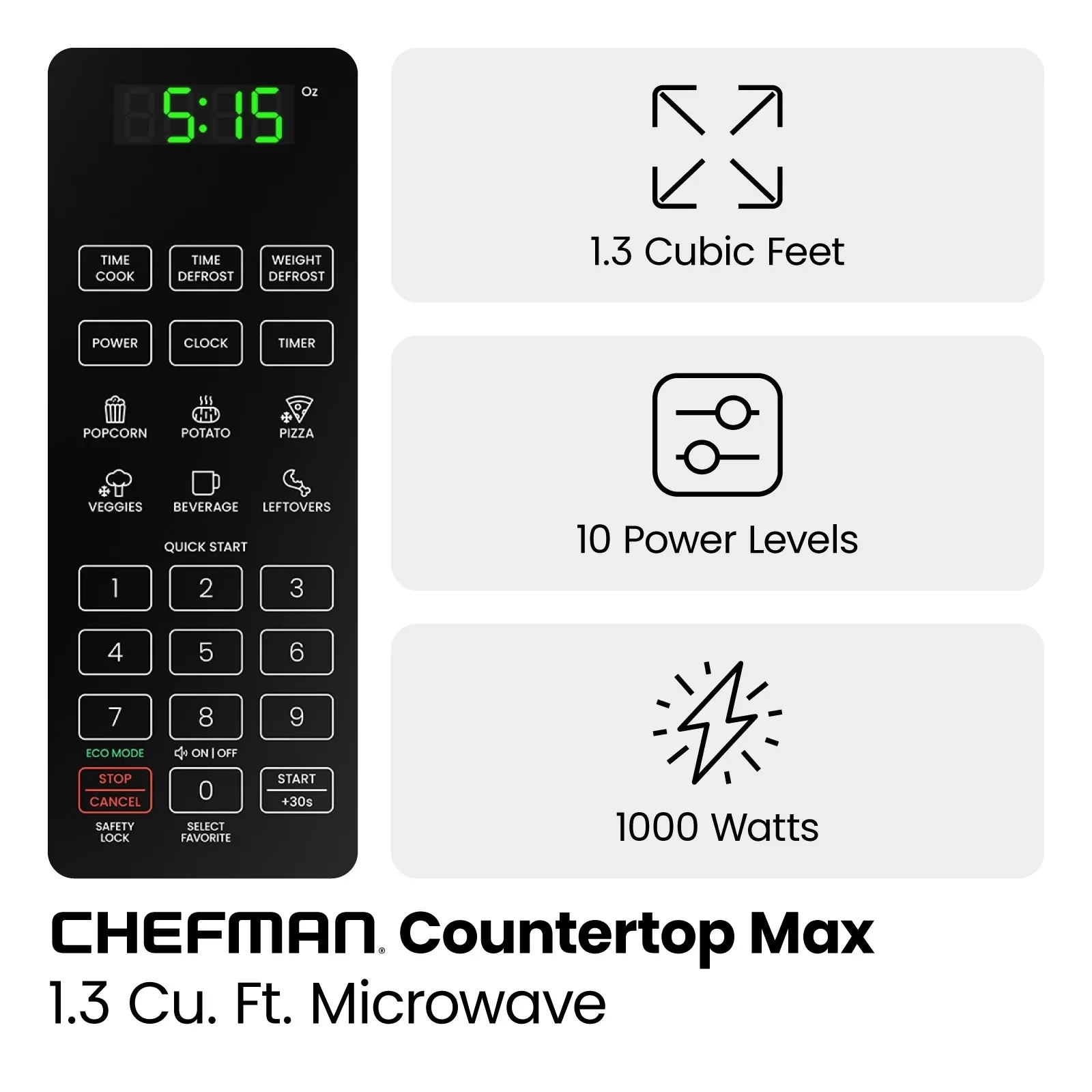 Chefman Countertop Microwave Oven, 0.9 Cu Ft, 900 Watts, Stainless Steel - CRJ55-SS-9 - Image 21