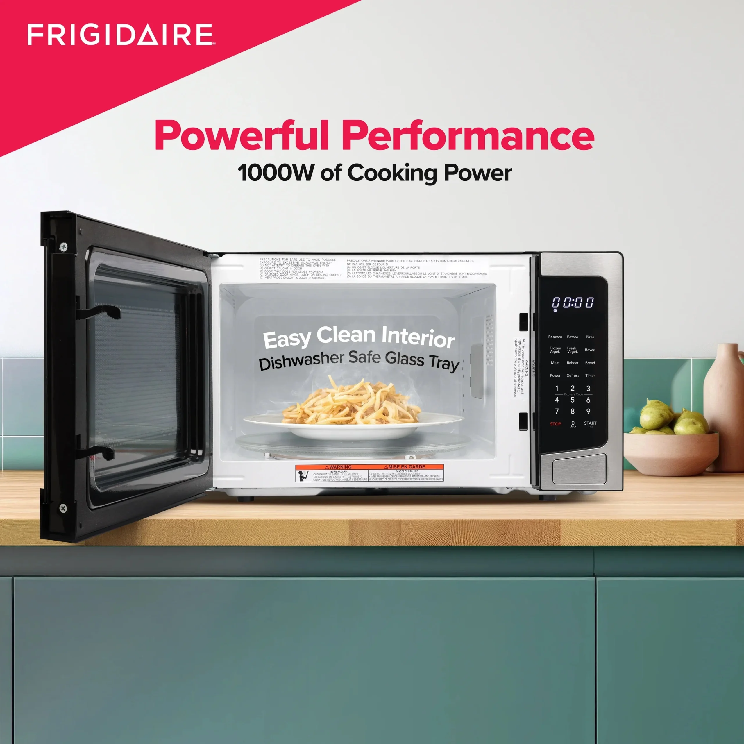 Frigidaire Countertop Microwave Oven, 1.1 Cu. Ft., Stainless Steel - EMW1120 - Image 3