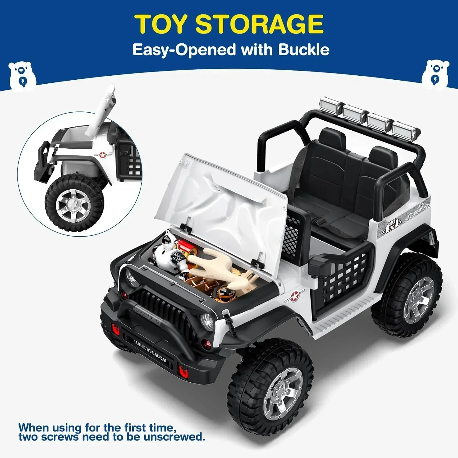 L8 Ride On Car 2 Seater 12V Kids Electric Car Remote Control 4-Wheel Suspension Bluetooth Speaker - Image 42