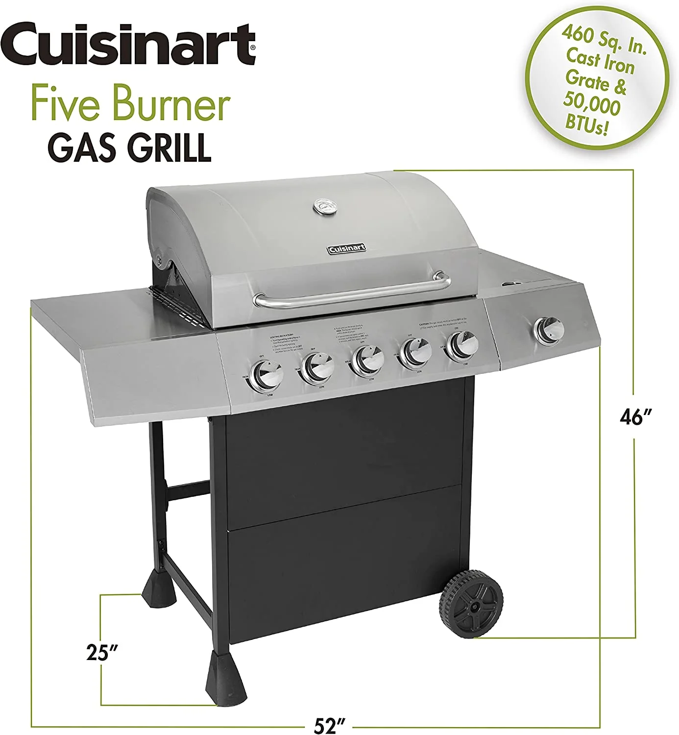 CGG-8500 Five-Burner Gas Grill with Side Burner - Image 2