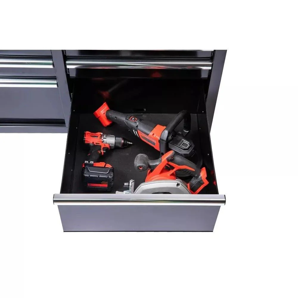 🔥46 in. W x 24 in. D 9-Drawer Gloss Black Deep Tool Chest Mobile Workbench - Image 9