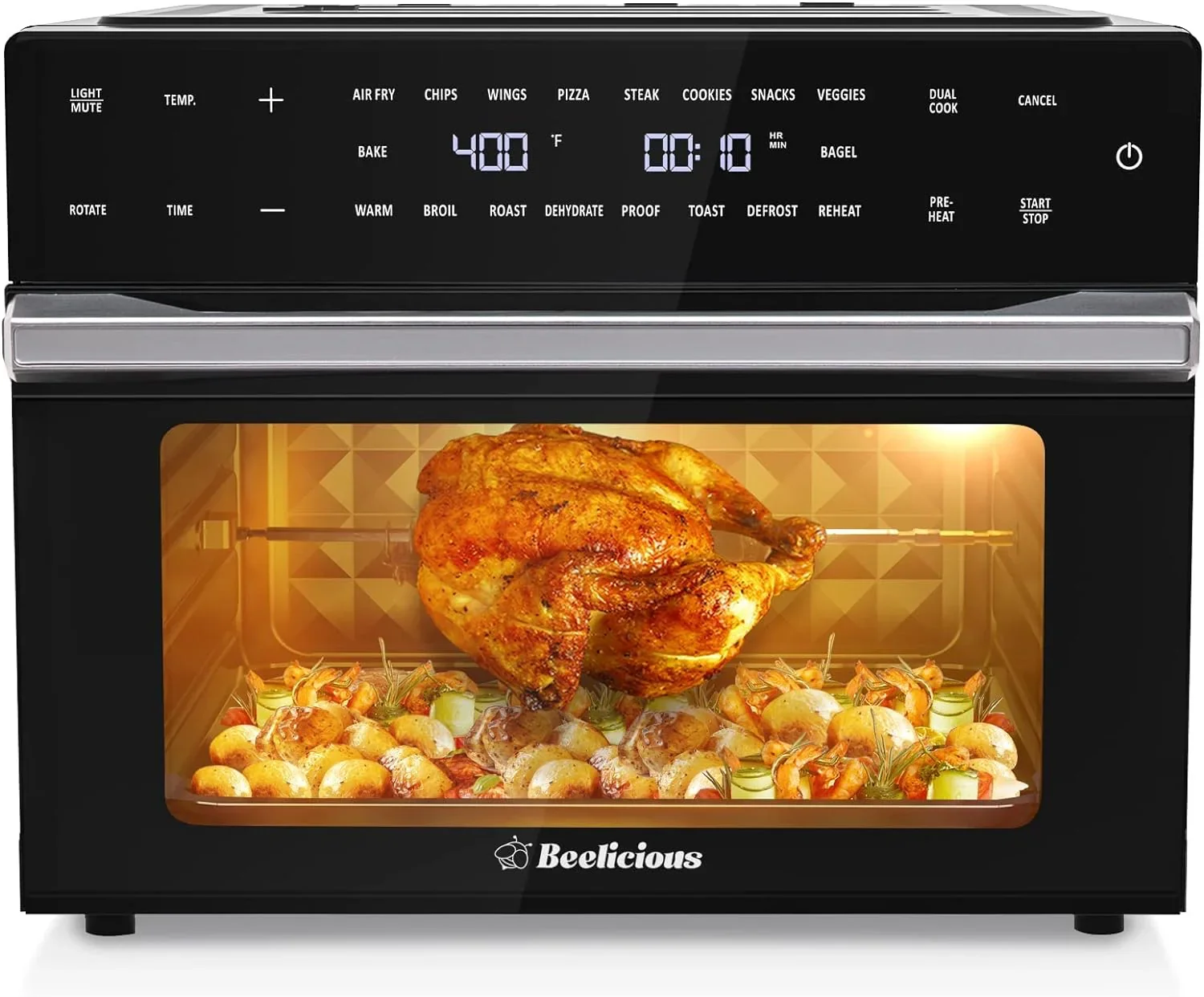 Beelicious Air Fryer Oven Combo, 32QT, Black, 19-in-1 - BAF-802