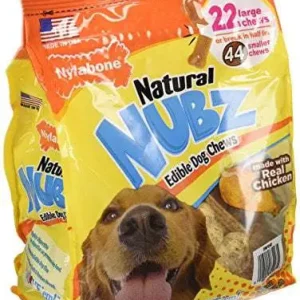 Nylabone Natural Nubz Edible Dog Chews, 22 ct, 2-Pack, 5.2 lb Total - Dental Health