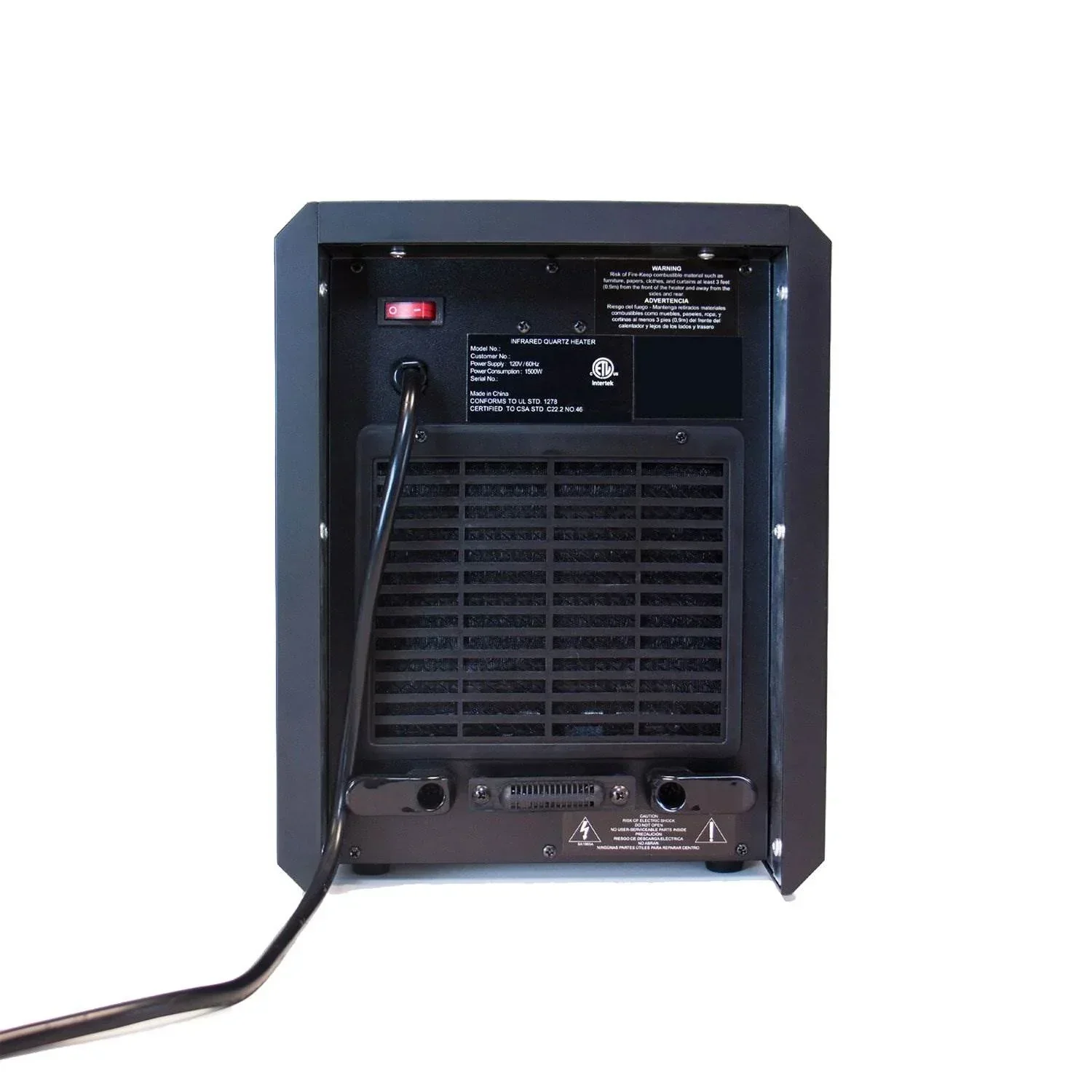 Lifesmart Infrared Quartz Space Heater, 4 Element 1500W, Black - Image 10