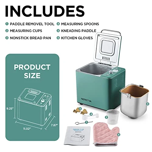 Neretva Automatic Bread Maker Machine With Sourdough Setting - 20-in-1 - Image 2
