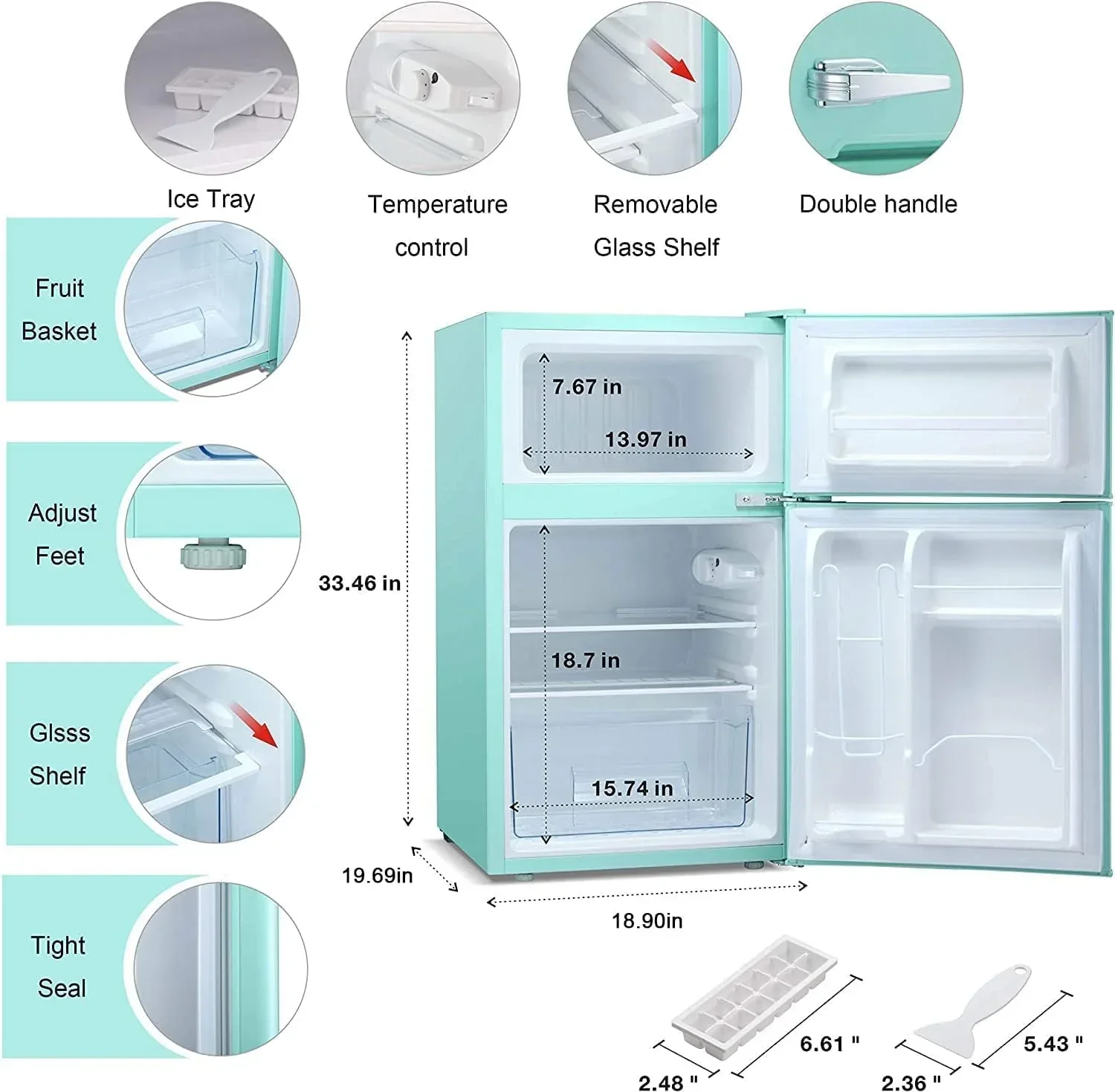 Antarctic Star Compact Mini Refrigerator 3.2 cu ft, Green - F90GR - Image 27