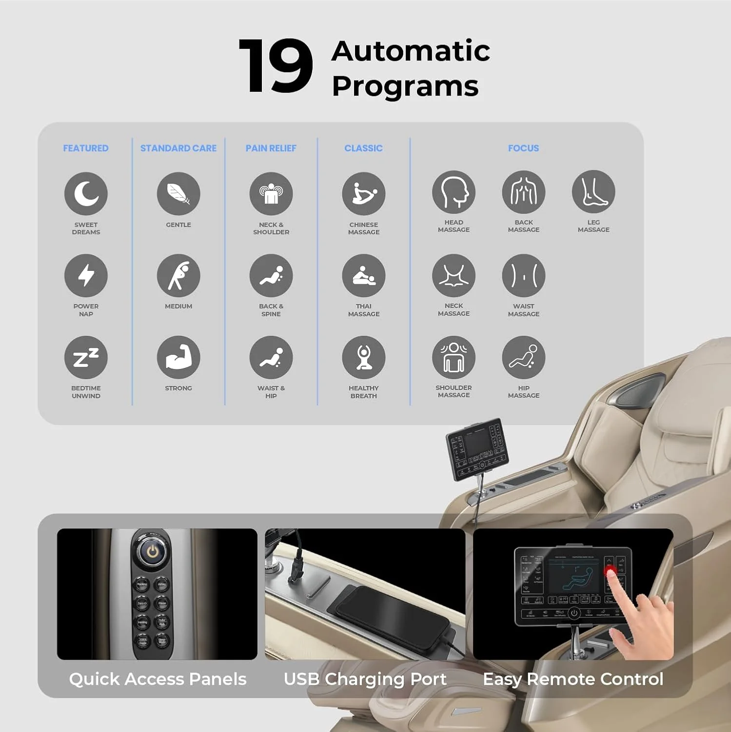 Osaki Full Body Massage Chair With 360 Rotating Footrest, Brown - 4D Achilles - Image 3