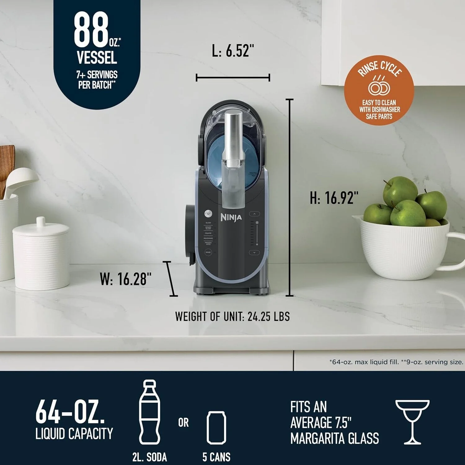 SLUSHi 88 Oz. Frozen Drink And Slushie Machine, Black - FS301 - Image 11