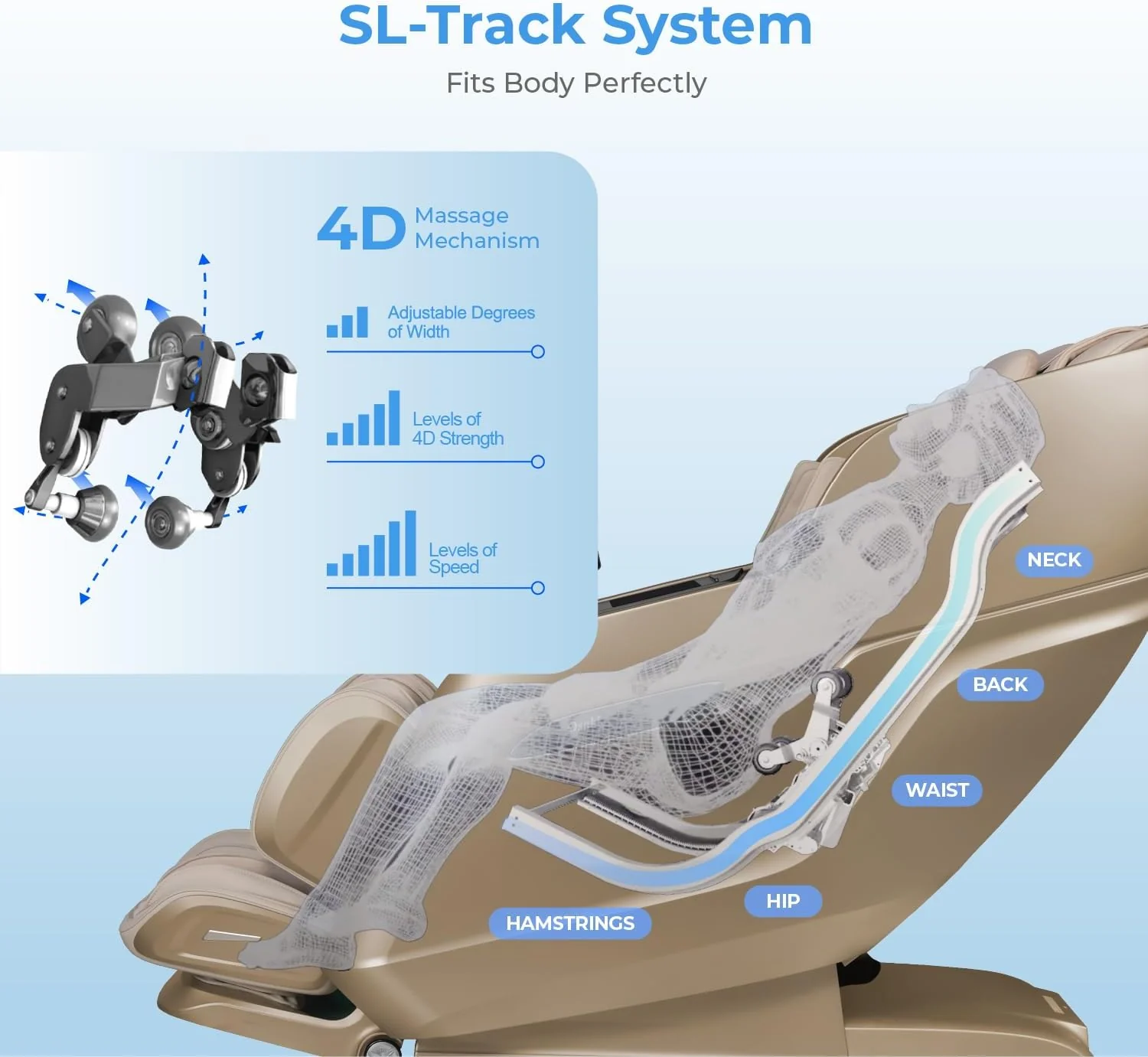 Osaki Full Body Massage Chair With 360 Rotating Footrest, Brown - 4D Achilles - Image 8