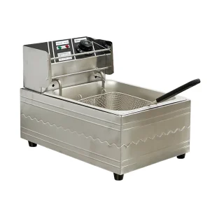 1600W Electric Deep Fryer, Stainless Steel, 6L, 110V - Commercial Single-Chamber
