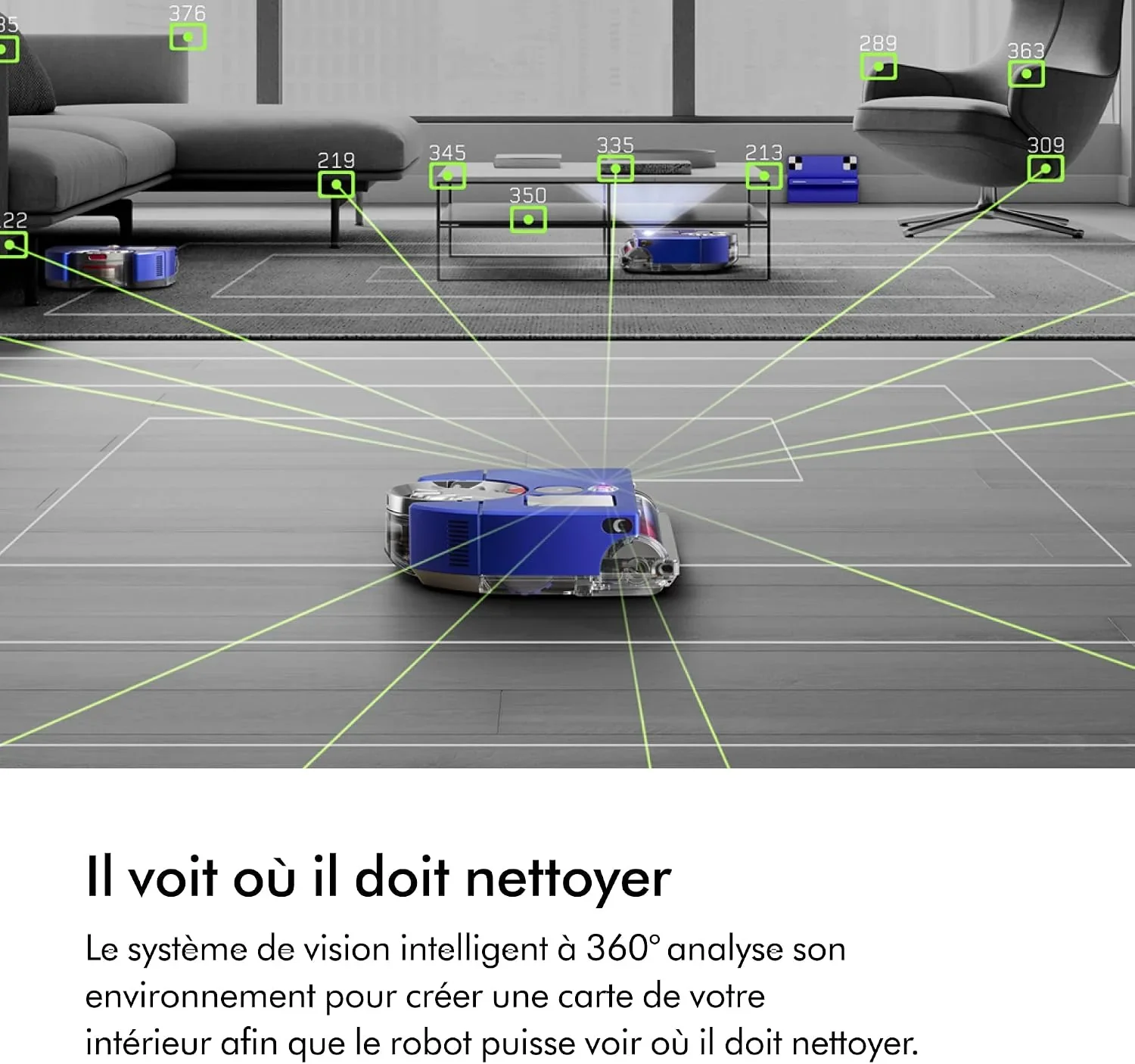 Dyson 360 Vis Nav Robot Vacuum, Blue/Nickel - RB03 - Image 3