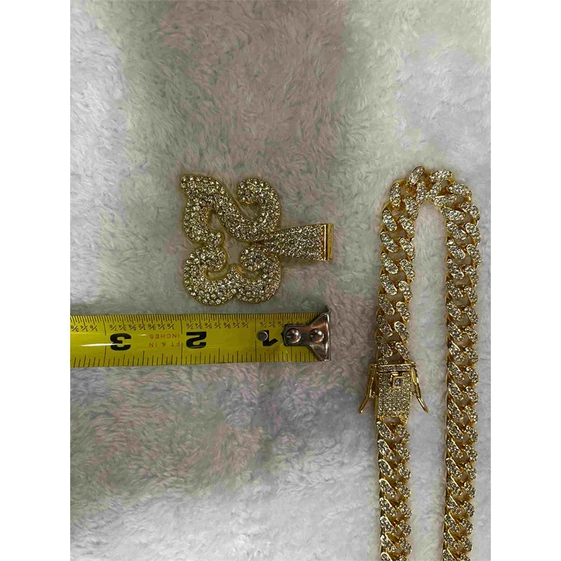 Number 23 Football Pendant Necklace With 20in Cuban Chain, 13mm Width - Image 7