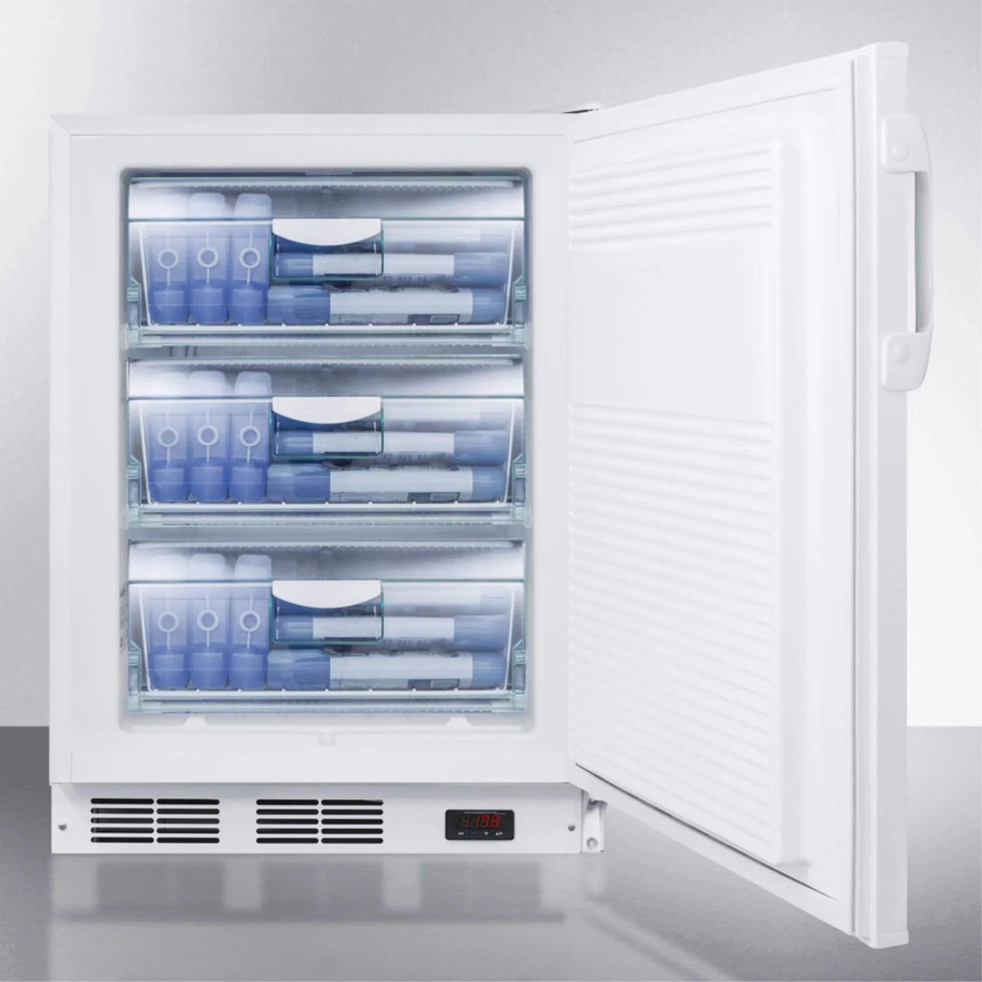 ADA Compliant Undercounter Medical All-Freezer, -25 C Operation, White, Front Lock, 32 Inch Height - Image 4