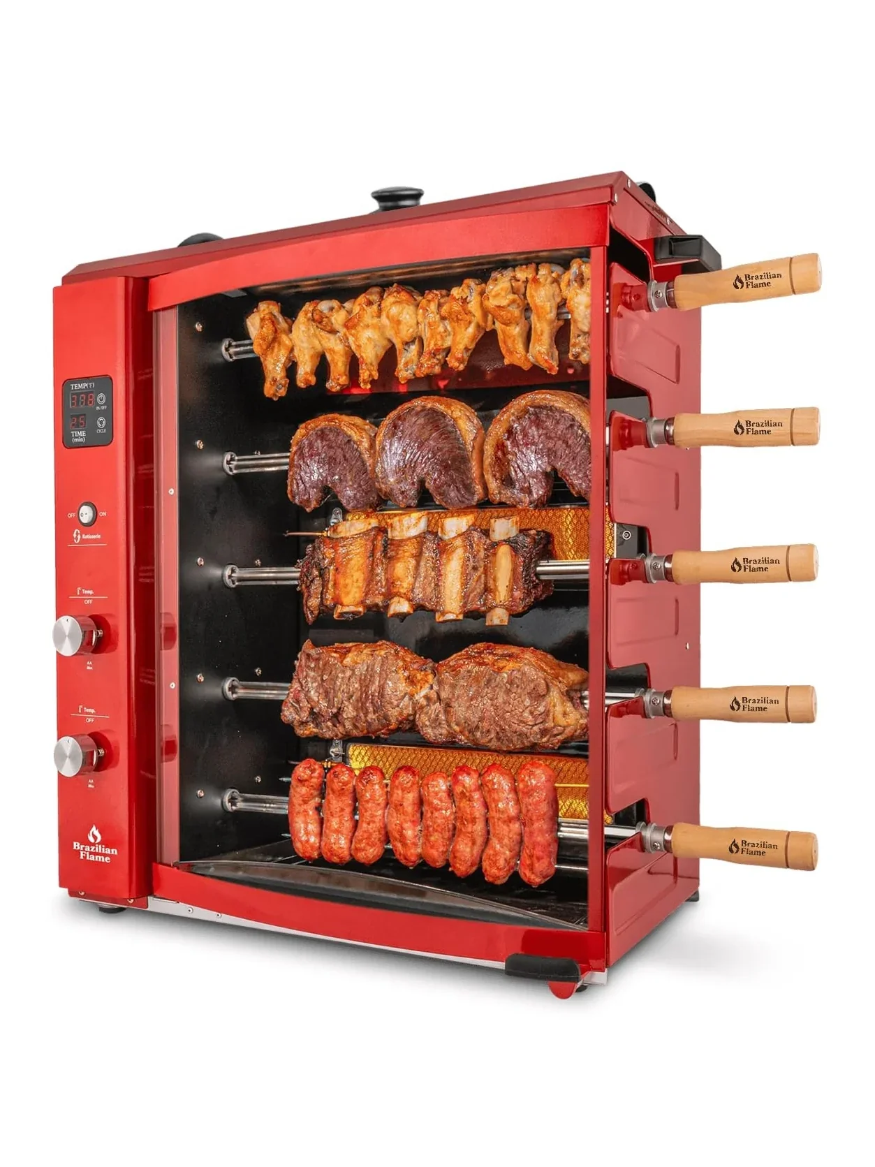 Brazilian Flame Churrasco? Gas Rotisserie Oven Grill Roaster with Auto Rotating Skewers for Rotisserie Chicken Brazilian Style BBQ and Churrasco Shawarma Machine Propane Grill - 2024 Series - Image 3