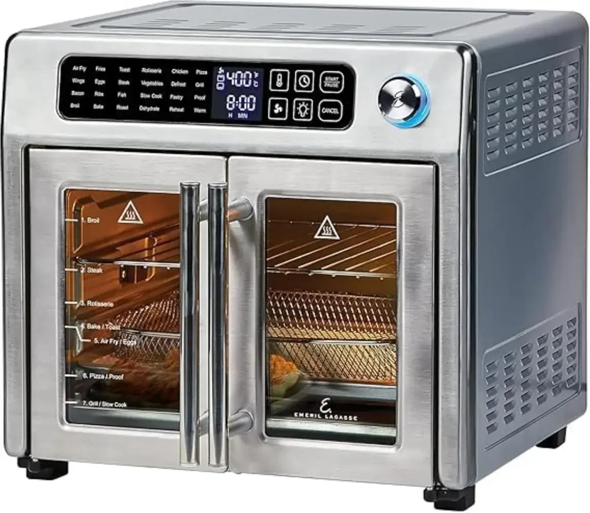 Emeril Lagasse 26 Quart Extra Large Air Fryer Convection Toaster Oven With French Doors - Stainless Steel