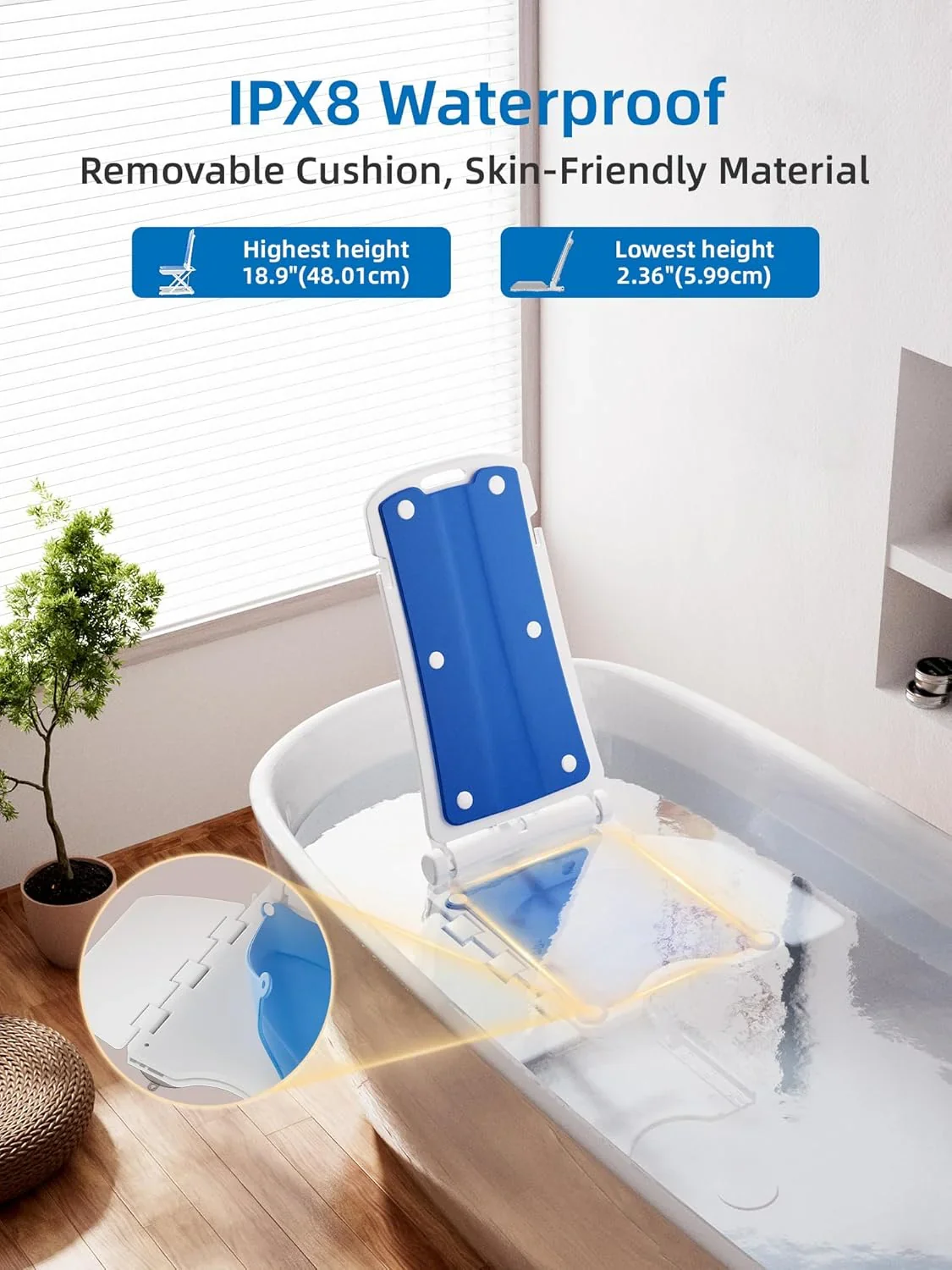 PPOLB Electric Chair Lift For Elderly, 308 lbs Support, Waterproof, Foldable - Image 7