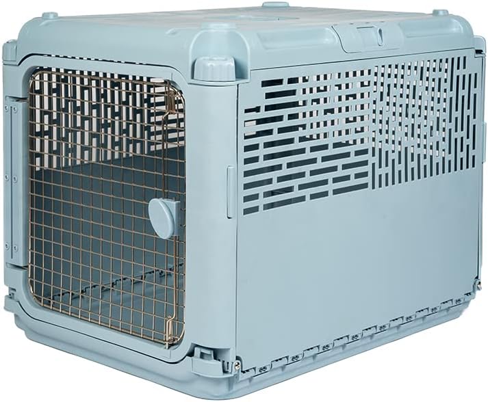 SportPet Designs Plastic Airline Approved Rolling Dog Kennel With Wire Door, XXX-Large, Gray, 48in L x 32in W x 36in H - Image 10