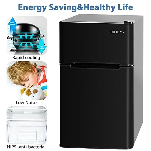 Euhomy Mini Refrigerator With Freezer, 3.2 Cu.Ft - Image 2