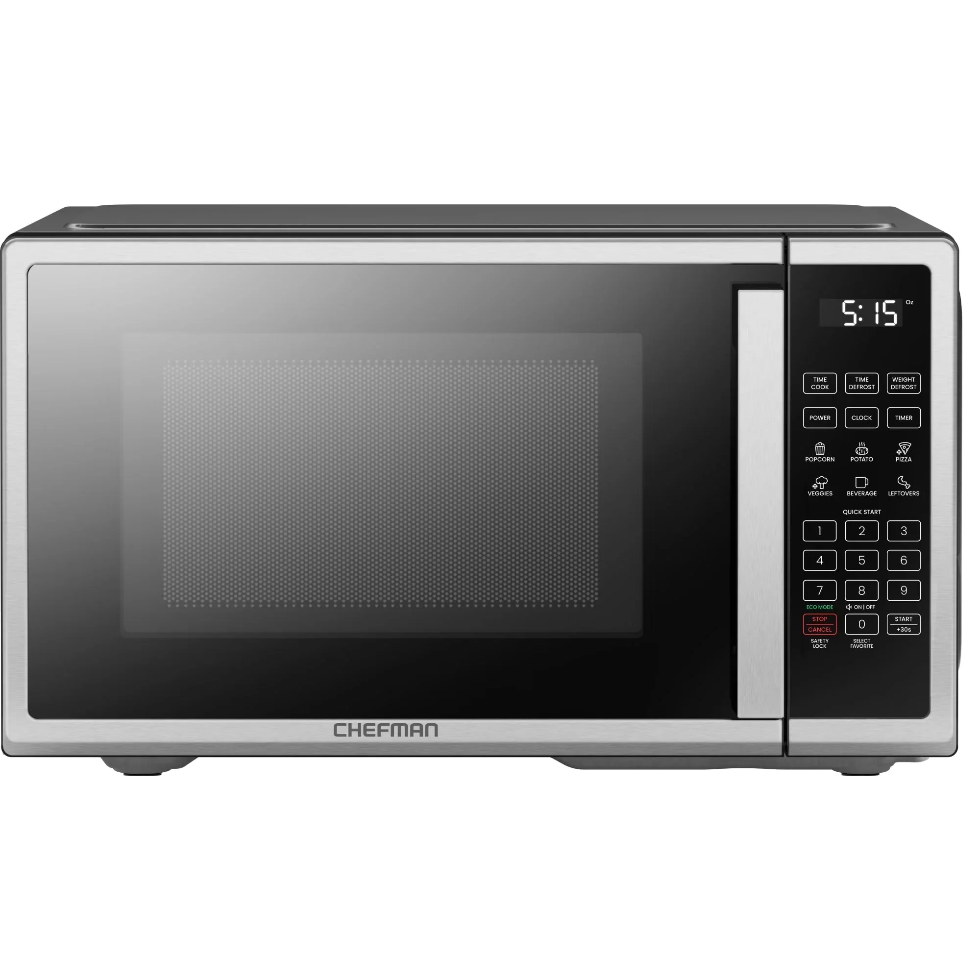 Chefman Countertop Microwave Oven, 0.9 Cu Ft, 900 Watts, Stainless Steel - CRJ55-SS-9 - Image 4