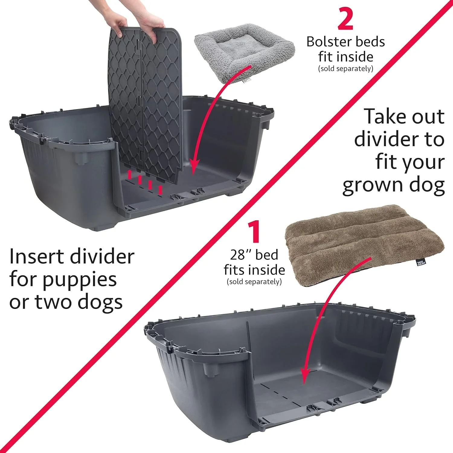 SportPet Designs Plastic Airline Approved Rolling Dog Kennel With Wire Door, XXX-Large, Gray, 48in L x 32in W x 36in H - Image 12